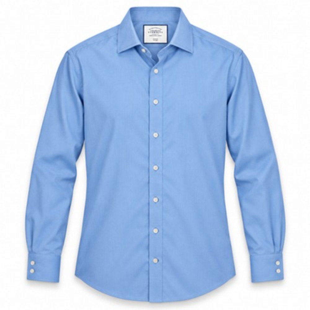 Charles Tyrwhitt Shirt Mens 16.5 34 Light Blue Slim Fit Non Iron Cotton